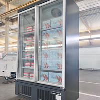 Congélateur vitrine vertical avec porte en verre pour supermarché