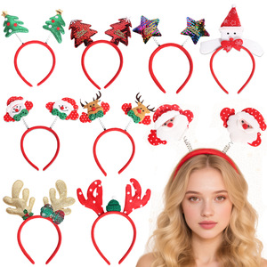 Décorations <span class=keywords><strong>de</strong></span> Noël Bandeau pour adultes et enfants Bois <span class=keywords><strong>de</strong></span> wapiti et bonhomme <span class=keywords><strong>de</strong></span> neige Boucle Design Accessoire <span class=keywords><strong>de</strong></span> robe <span class=keywords><strong>de</strong></span> fête - Product Image 1