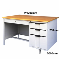 Bureau en acier laminé à froid robuste à prix abordable, table de bureau exécutive avec tiroirs et clés, ensemble de bureau informatique scolaire