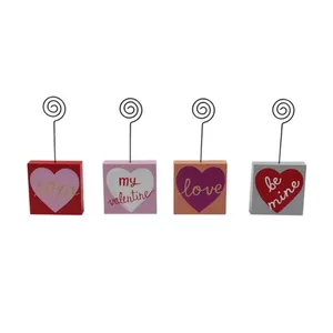 Decorações de madeira coração nome do cartão titular para decoração do dia dos namorados
