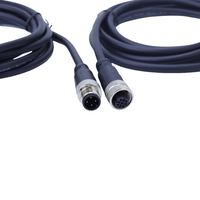 2 3 4 5 6 Pin/yollu M8 M12 Su Geçirmez Konnektör IP67 Elektrik Güç Kablosu