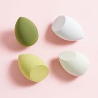 Ensemble de 4 éponges à maquillage en forme d'œuf, coussin d'air, éponge cosmétique en forme de gourde, lavable, biseautée, en forme de goutte d'eau pour le mélange