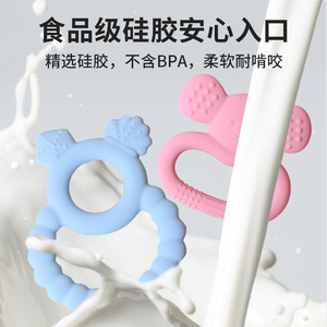 Ensemble de gel de dentition pour bébé animal 6 pièces, silicone de qualité alimentaire, anti-nourriture, tige de meulage manuelle - Product Image 5