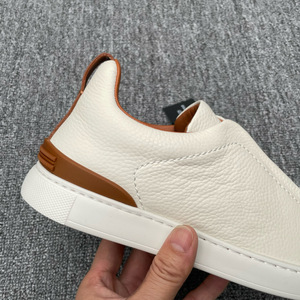 <span class=keywords><strong>Zapatos</strong></span> Deportivos Casuales de Cuero <span class=keywords><strong>para</strong></span> Hombre, Estilo Skateboarding y Senderismo, Suela Plana, Bajos, Color Beige, Tipo Mocasín, con Punta Blanca y Banda Elástica - Product Image 3