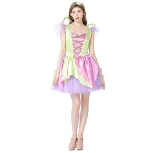 Disfraz de Hada Verde XJHalloween para <span class=keywords><strong>Mujer</strong></span> Adulta, Conjunto de Hada de las Flores para Juego de Roles, Vestido de Princesa de Halloween - Product Image 5