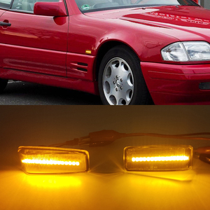 Indicatori di direzione laterali ambra dinamici automatici del lampeggiatore della luce dell'indicatore LED per il Benz W201 <span class=keywords><strong>190</strong></span> <span class=keywords><strong>W124</strong></span> W202 W140 R129 di Mercedes - Product Image 6