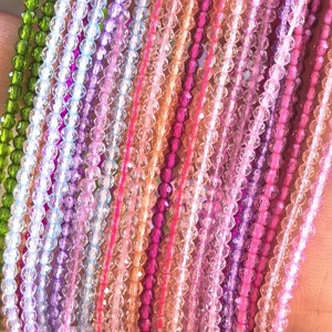 Perles en verre hydrofuge facettées mini rondelles de 2 mm, couleurs assorties (plus de 50 couleurs), rose et violet, pour la fabrication de bijoux DIY – <span class=keywords><strong>Prix</strong></span> usine - Product Image 2