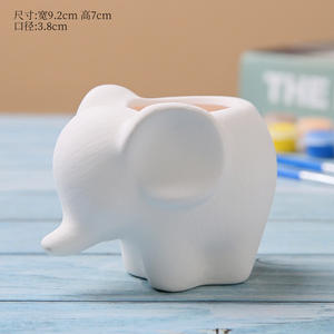 Grand pot de fleurs en céramique émaillée P241 pour le bricolage, mini-animal mignon (hibou <span class=keywords><strong>renard</strong></span>), jardinières succulentes pour la maison et le sol du jardin - Product Image 5