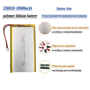 100% Full Capacity Js Lithium <strong>Polymer</strong> <strong>Battery</strong> 3.7V 10000Mah 1260110 <strong>Polymer</strong> Lithium <strong>Battery</strong> for Power Bank Gps