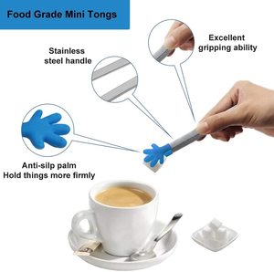 5Inch <strong>Hand</strong> Shape Food <strong>Tongs</strong> Colourful Silicone Mini <strong>Tongs</strong> Small Kids <strong>Tongs</strong> for Serving Food - Product Image 3