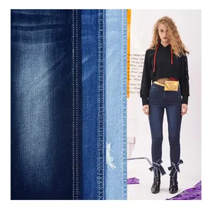 סין מלאי ג'ינס כותנה גבוהה חומר ג'ינס כחול עם בד ג'ינס ספנדקס ליצרן בגדים עם סיטונאי