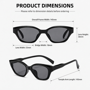 Gafas de Sol Cat Eye Poligonales con Marco Pequeño, Lentes Polarizadas de PC, Estilo Geométrico para Protección Solar y Estilo Urbano - Product Image 3