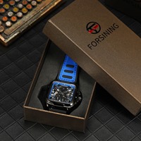 Montre Homme Automatique Squelette Étanche FORSINING FSG8288M3 Sportive en Silicone – Montre-Bracelet Mécanique de Course Reloj Hombre