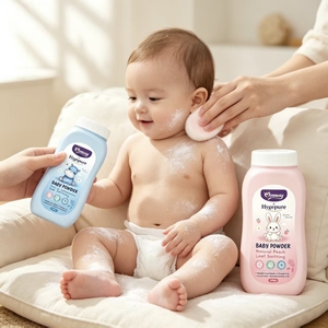 Momeasy Hygepure Talco Naturale <span class=keywords><strong>per</strong></span> <span class=keywords><strong>Neonati</strong></span> a Base di Amido di Mais con Camomilla, Avena e Foglie di Pesco, <span class=keywords><strong>Polvere</strong></span> Lenitiva <span class=keywords><strong>per</strong></span> <span class=keywords><strong>Neonati</strong></span> - Product Image 3