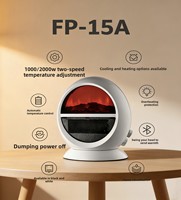 Cheminée électrique autonome PTC 1000W/2000W avec oscillation, thermostat réglable, protection contre l'overheat et la basculation