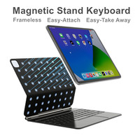 Keyboard Magnetik 64 Tombol untuk iPad Tablet Nirkabel Bluetooth dengan Trackpad Anti Ghosting Port Pengisian Daya Tipe-C Ultra-tipis