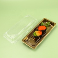 Boîte d'emballage pour sushis en plastique CH006 avec couvercle transparent, boîte d'emballage alimentaire jetable en PS, boîte de conteneur alimentaire en plastique