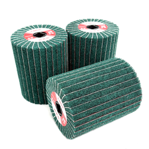 Rueda abrasiva no tejida <span class=keywords><strong>Tambor</strong></span> <span class=keywords><strong>de</strong></span> aleta no tejido verde con papel <span class=keywords><strong>de</strong></span> <span class=keywords><strong>lija</strong></span> para pulir acero inoxidable - Product Image 4