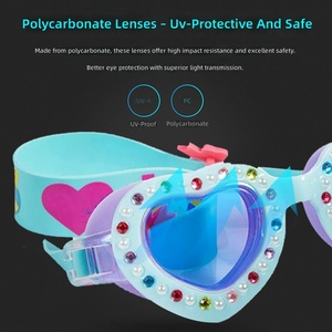 Factory Wholesale Childrens Swimming Goggles Stylish High-definition Waterproof Anti-fog Cartoon <b>Heart</b> Design Light - Product Image 3