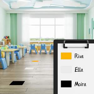 Etiquetas Rectangulares Reutilizables, Adhesivos de Vinilo para Piso de 3*5 Pulgadas, Etiquetas de Codificación de Color, Rollo de Etiquetas con Nombre, Adhesivos Personalizados Blancos, Láminas de PVC PET - Product Image 5