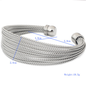 Pulsera Abrible de Acero Inoxidable con Alambre Trenzado Estilo Europeo Americano, 20MM, Oro Rosa, Joyería Unisex - Product Image 5