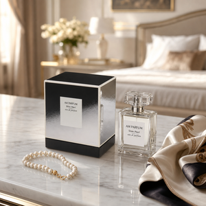 Caja de Perfume Personalizada de Lujo, Inserto de EVA de Precisión, Empaque de Fragancia Metálico Plateado Premium, Caja de Regalo de Cartón Rígido Reciclado - Product Image 3