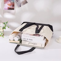 Tas Tote Kanvas Daur Ulang Dengan Resleting Cetak Logo Kustom Tas Belanja Reusable Grosir