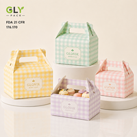 Boîtes à pâtisserie personnalisées imprimées, jetables, de qualité alimentaire, avec poignée, pour gâteaux, cupcakes, pâtisseries, desserts, emballages à emporter, cadeaux