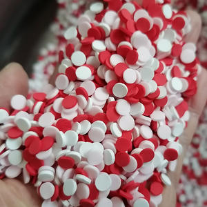 Slime Sprinkles en argile polymère pour bricolage, 1kg, rose, rouge, blanc, mélange de cercles ronds, confettis - Product Image 1