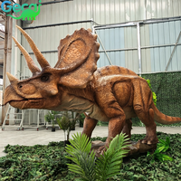 Vente flash : Triceratops animatronique servo-motorisé grandeur nature de 4 m |   Modèle de dinosaure personnalisé fabriqué en usine