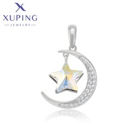 A00623260 Bijoux XUPING Plaqué Or 18 carats Pendentif Grand Modèle Lune et Étoile Tendance pour Femme