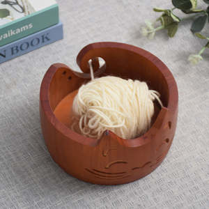 Premium Eco-Friendly Portable Wooden Yarn Storage Bowl Durable Smooth Finish Wood Yarn Holder for DIY Hand Knitting Craft - Product Image 3