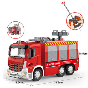 Camion-échelle télécommandé à quatre voies avec commande de lumières, Camion de pompiers télécommandé à six voies, Voiture télécommandée 4 fonctions avec commande de lumières - Product Image 5