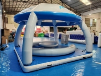 Barre gonflable directe d'usine avec toit de tente pour parcs aquatiques Loisirs et divertissement Île flottante-Équipement de jeu aquatique