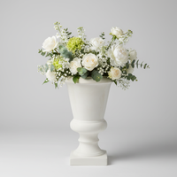 Grand pot de fleurs en béton de fibrociment pour décoration de jardin intérieur/extérieur, avec trou de drainage, durable, pour le sol