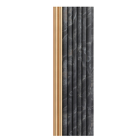 2025 Wangbin PS panneau mural charbon de bois persienne JP60-1 2900*120*9mm panneau mural 3D pour papier peint intérieur/panneau mural