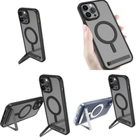 Casing Pelindung Magnetik Transparan dengan Penyangga untuk iPhone 17 Air 16 Pro Max 15 14 13 12 Plus 11, Barang Elektronik Dropshipping