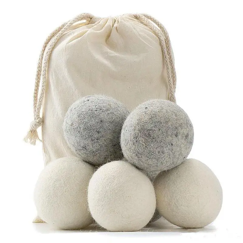 Lavandería sin químicos, sin perfume, secador de bolas de lavandería XL Bolas de secador de lana orgánica hechas a mano