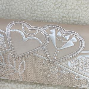 การ์ดอวยพรงานแต่งงานแสตมป์ทองสำหรับเจ้าสาวและเจ้าบ่าวแบบมีลายนูนและการ์ดรูปหัวใจ - Product Image 3