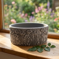 Pot de fleurs en béton à motif en relief flottant, vente directe usine, pour jardinage domestique et extérieur