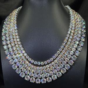 Joyería brillante de moda 5A + CZ diamante 316L collar de acero inoxidable 6mm 8mm 10mm Cadena de tenis Cadena de hip hop - Product Image 1