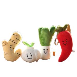 Популярный милый и очаровательный плюшевый брелок-подвеска в виде овощей: лук-порей, перец чили, имбирь, кукла-брелок для сумки - Product Image 1