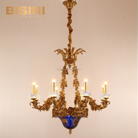 Lampe de plafond de mariage antique pour la maison, éclairage de qualité classique, lustres rococo élégants, cristal vert, laiton doré, lampe suspendue
