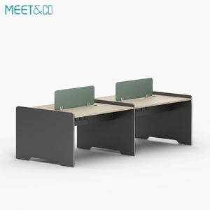 Customized Modern 4-Person Open Modular Office Desk Classic Wooden Work Computer Cubicle Convertible Panel Style - Product Image 5