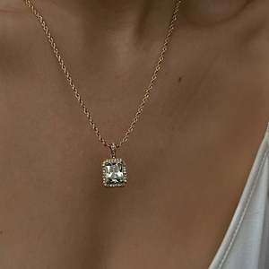 Bijoux ענידת שרשרת חבל טוויסט מצופה זהב 18k שרשרת 5a קריסטל צירקונייה נוצצת שרשרת תליון - Product Image 4