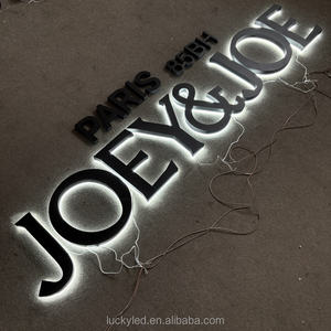 Letrero de tienda de letras 3D negro mate personalizado, letrero retroiluminado para edificios, letreros de canal de negocios, logotipo, letrero <span class=keywords><strong>LED</strong></span> para escaparate al aire libre - Product Image 2