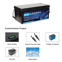 Batterie LiFePO4 Kamcy 25,6 V 100 Ah-200 Ah à décharge profonde, alimentation directe usine, système de stockage d'énergie domestique personnalisé OEM