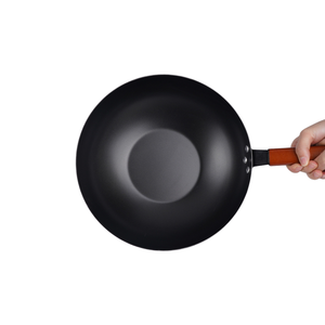 Set peralatan masak besi cor, 3 buah panci penggorengan datar bulat dan panci anti lengket gagang kayu - Product Image 6