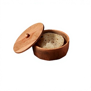 Boîte de rangement pour chapati en bois brun faite à la main, de la plus haute qualité, taille personnalisée, boîte à chapati en provenance d'Inde - Product Image 1