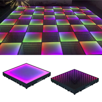 Plancher de danse LED 3D en verre trempé RGB pour discothèques, DJ, spectacles et mariages